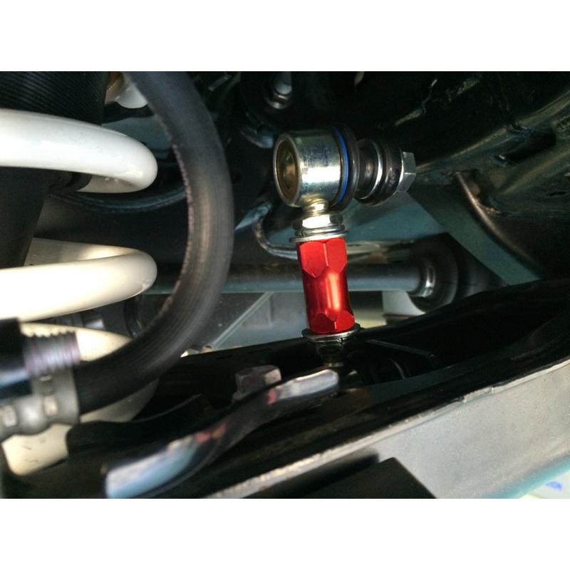 マツダ CX-60 調整式 スタビリンク スタビライザーリンクロッド 前後フロントリア1台分セット60mmローダウン対応 車高調ローダウンにアルミ軽量レッドの画像