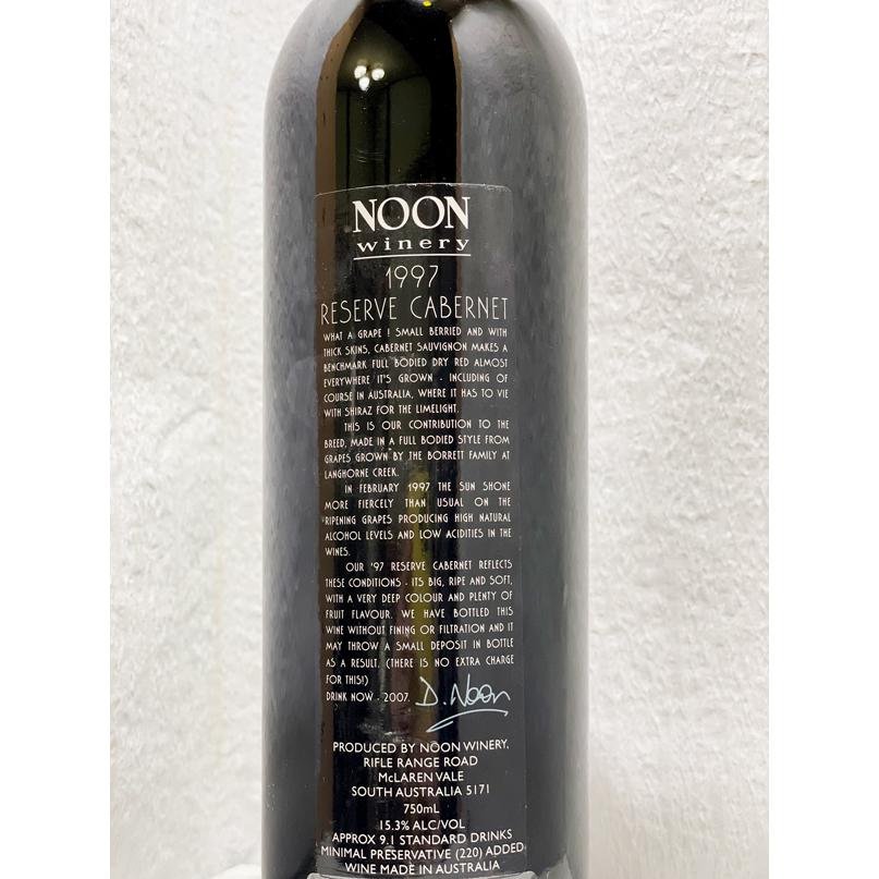 1997年 カベルネ・ソーヴィニヨン・リザーヴ(ヌーン・ワイナリー)　750ml<br> Cabernet　Sauvignon Reserve(Noon Winery)｜atwineselectshop｜02