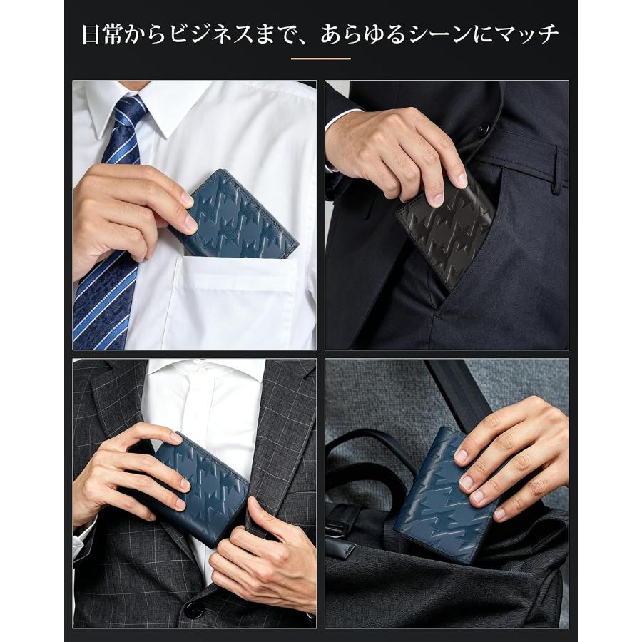 財布 メンズ 三つ折り 栃木レザー 本革 三つ折り財布 ボックス型小銭
