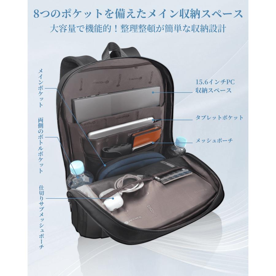 新品！イタリア製 多機能リュック・バッグパック・ビジネスリュック ビジネスリュック メンズ 薄型 拡張 7cm Modiko リュック 通勤 防水