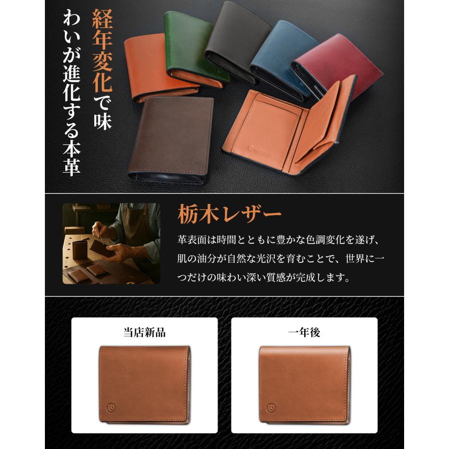 【在庫セール】Modiko 財布 メンズ 2つ折り 栃木レザー 本革 ミニ財布 Modiko 財布 メンズ 二つ折り 本革 栃木レザー ミニ財布 コンパクト