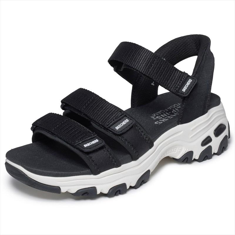 [SKECHERS]スケッチャーズ レディースサンダル D'LITES SANDAL - CLASSIC CATC (163651)(BLK) ブラック[取寄商品]の画像