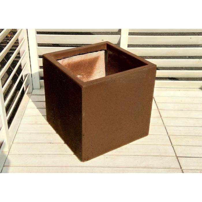 デローマ製 植木鉢 ラストキューブ 30cm Art:009716 ファイバーポット 