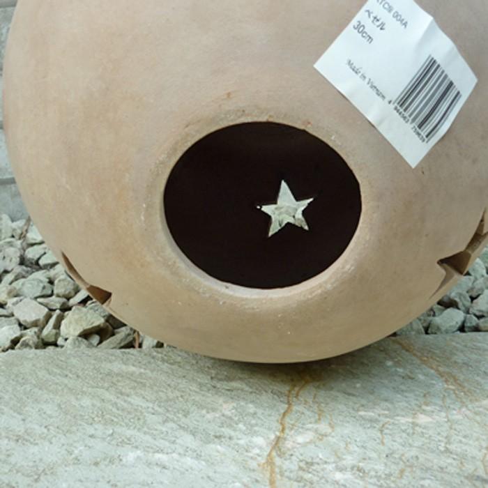 テラコッタ製ボール ベゼル 30cm　ショコラカラー オブジェ オーナメント 陶器製置物 おしゃれ 雑貨 ランプシェード 95812｜auc-bimi｜03
