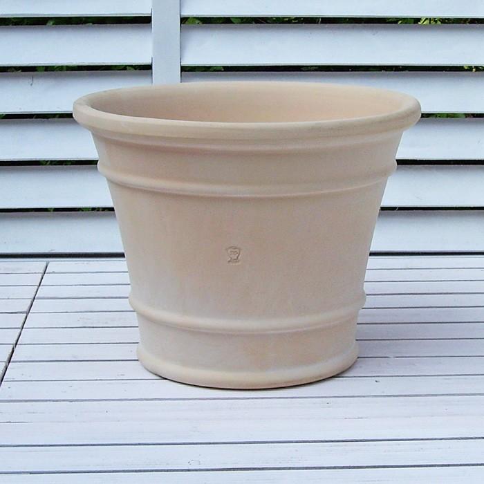 スペイン製植木鉢 オリビア 25cm　陶器鉢 素焼き鉢 おしゃれ 園芸 ガーデニング バラにも似合う,地中海に映える情熱の国の白いテラコッタ 93206｜auc-bimi｜02