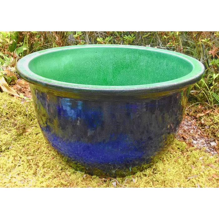 現金特価 睡蓮鉢 青龍 13号 42cm 青色 ビオトープ創りに 陶器鉢 ガーデニング 水生植物 和風庭園 スイレン鉢 メダカ めだか 新作モデル Www Technet 21 Org