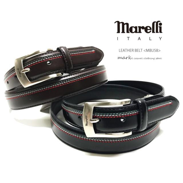 メンズ ベルト レザー 本革 牛革 メンズベルト ステッチ レザーベルト ビジカジ カジュアル 切断可能 ブランド 箱入り プレゼント イタリア Marelli マレリー Bt Mbu58 Mark 通販 Yahoo ショッピング