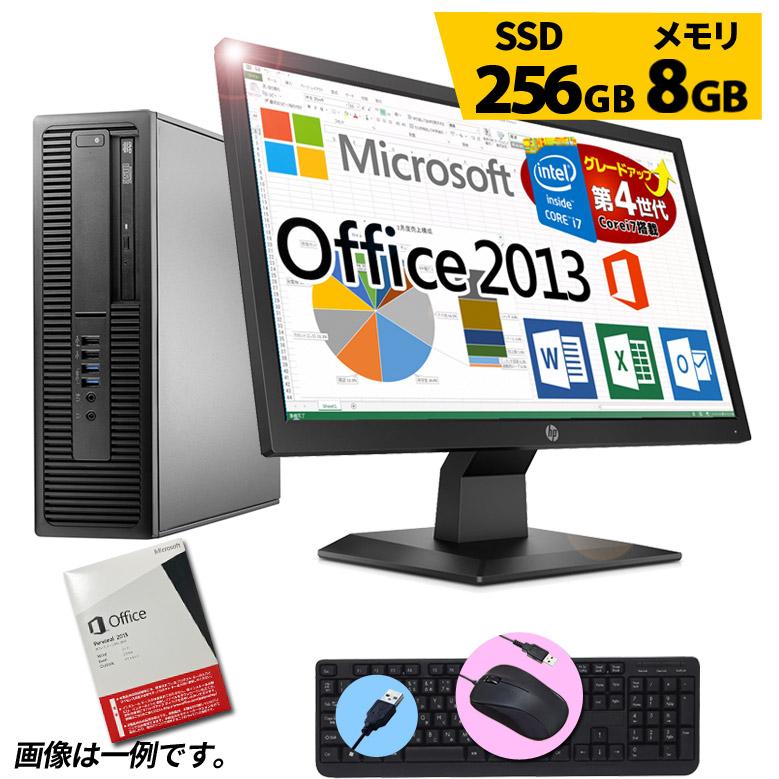 Core-i7 /SSD512GB(新品) / office2013Personal / 8GBメモリー/ 高速デスクトップパソコン Microsoft Office Personal 2013 Win11/10 デスクトップPC 液晶セット