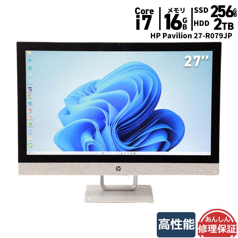 Pavilion 液晶一体型 HP 27-R079JP Core i7 7700 2.9GHz 16GB 2TB 