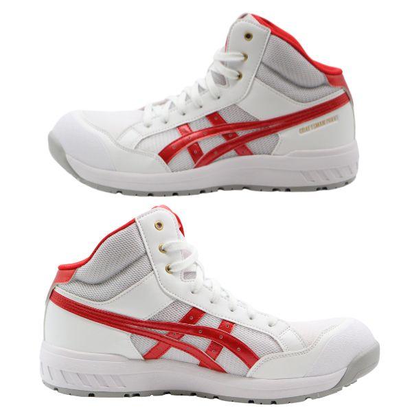 ASICS（アシックス） 安全靴 メンズ 靴 レッド ホワイト 白 作業靴 A種