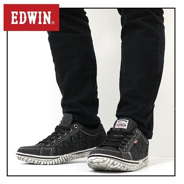 EDWIN（エドウィン） スニーカー メンズ 靴 黒 ブラック 紺 ネイビー