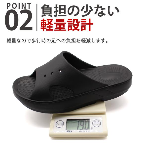 サンダル メンズ レディース 靴 シャワーサンダル 黒 ブラック 軽量 