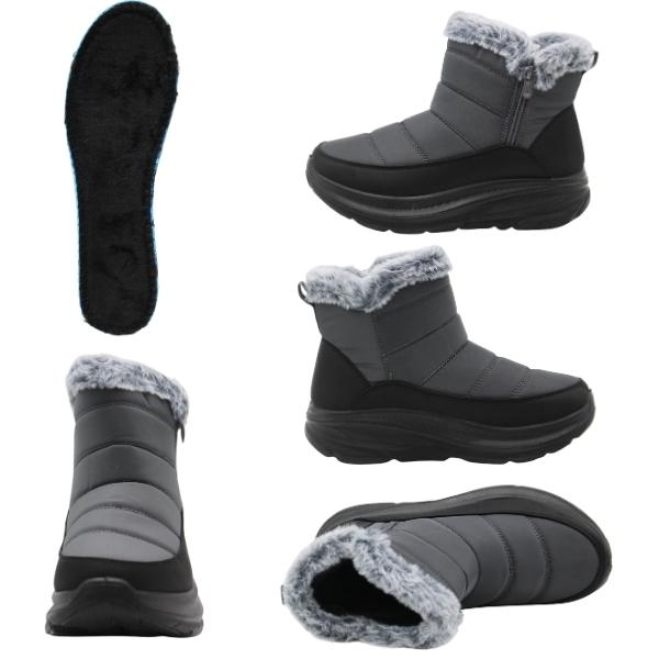 LEON（レオン） ブーツ レディース 長靴 黒 ブラック グレー ショート