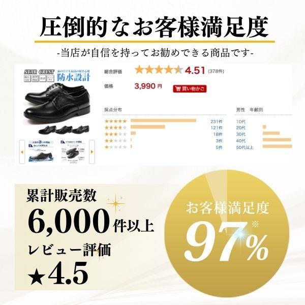 ビジネスシューズ メンズ 革靴 紳士靴 幅広 3E 防滑 防水 レースアップ 紐 ローファー ビット｜auckutsu-nishimura｜02
