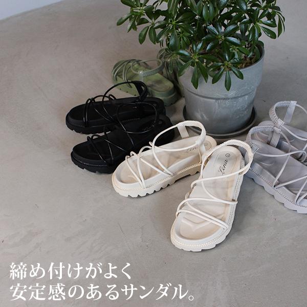 サンダル レディース 靴 黒 ブラック 白 ホワイト シンプル おしゃれ 滑りにくい 韓国ファッション トレンド ストラップ 紐 アンペティット Unpetit 153A｜auckutsu-nishimura｜19