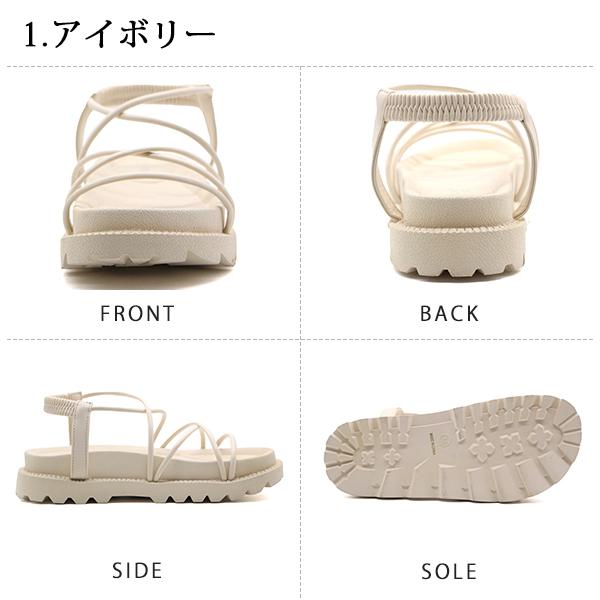 サンダル レディース 靴 黒 ブラック 白 ホワイト シンプル おしゃれ 滑りにくい 韓国ファッション トレンド ストラップ 紐 アンペティット Unpetit 153A｜auckutsu-nishimura｜11