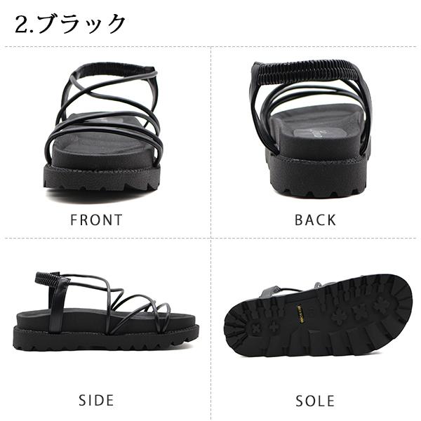 サンダル レディース 靴 黒 ブラック 白 ホワイト シンプル おしゃれ 滑りにくい 韓国ファッション トレンド ストラップ 紐 アンペティット Unpetit 153A｜auckutsu-nishimura｜12