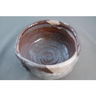 ach-15 焼締 志野焼 抹茶茶碗  文部大臣奨励賞受賞作家 荒川明作 木箱付きの画像