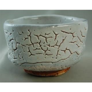 ach-27 志野焼 抹茶茶碗 文部大臣奨励賞受賞作家 荒川明作 木箱付きの画像