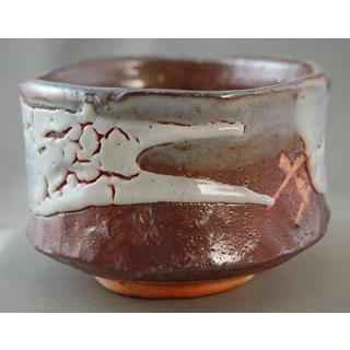 ach-39 薪窯 焼締志野焼 抹茶茶碗文部大臣奨励賞受賞作家 荒川明作 木箱付きの画像
