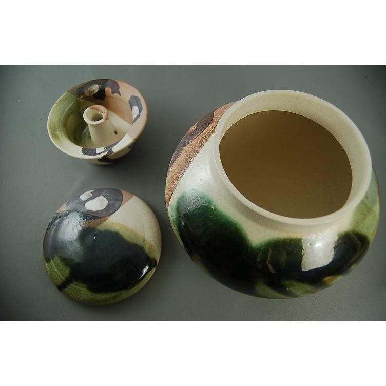 B-2-a-1 鳴海織部 骨壷7号 大丸 2変化 花器 文部大臣奨励賞受賞作家