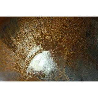 cch-10  流金天目 抹茶茶碗  文部大臣奨励賞受賞作家　荒川明作 木箱付き_5