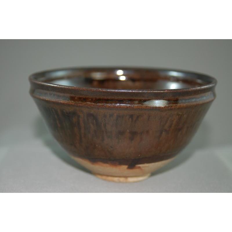 chku-13 禾目天目 抹茶茶碗 文部大臣奨励賞受賞作家 荒川明作 木箱付きの画像