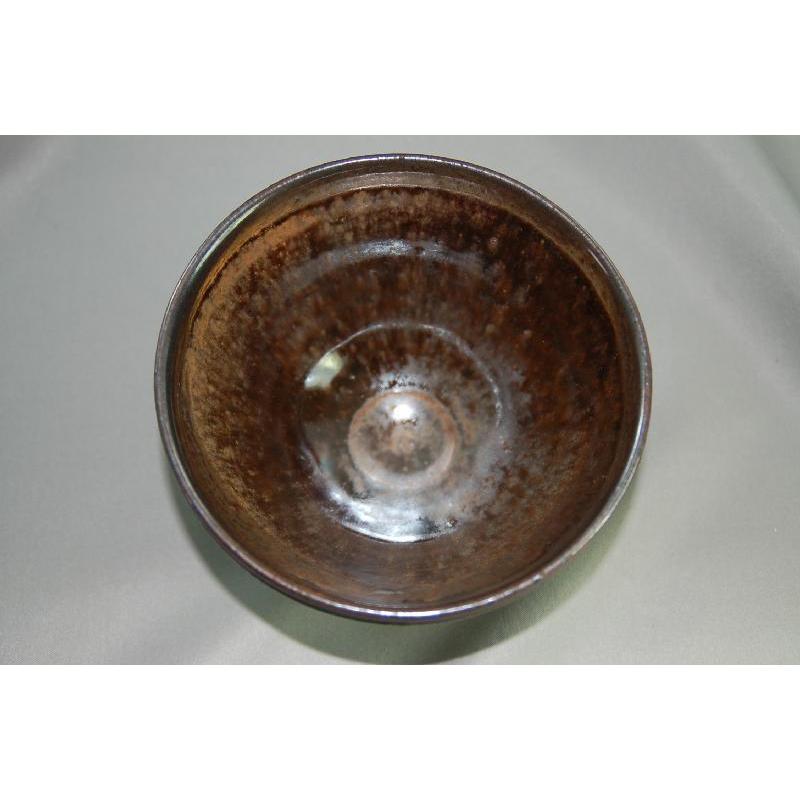 chku-13 禾目天目 抹茶茶碗 文部大臣奨励賞受賞作家 荒川明作 木箱付きの画像