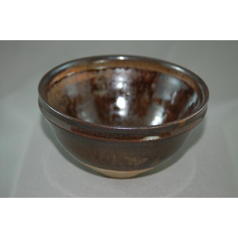 chku-13 禾目天目 抹茶茶碗 文部大臣奨励賞受賞作家 荒川明作 木箱付きの画像
