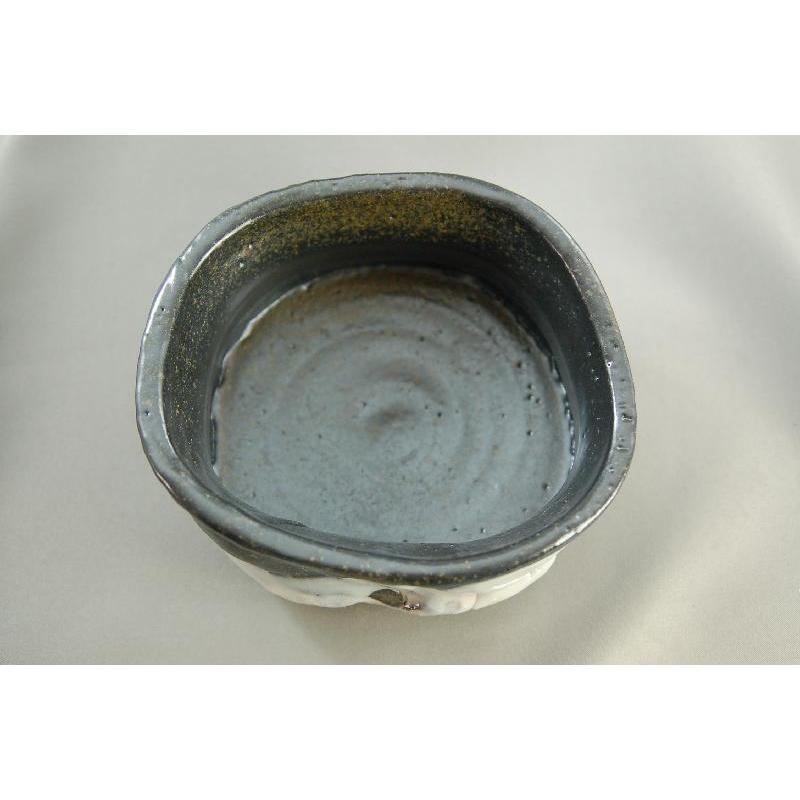 chku-9 黒織部 抹茶茶碗 文部大臣奨励賞受賞作家 荒川明作 木箱付きの画像
