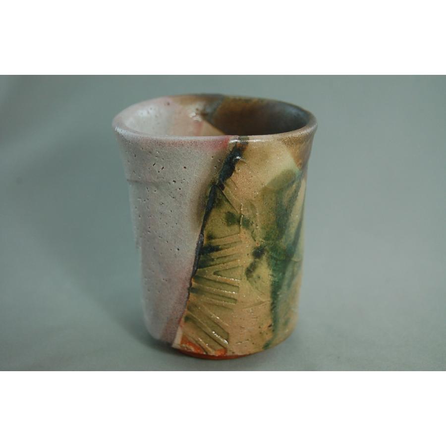 dbi-2 鳴海織部 ビアカップ 麦酒杯 文部大臣奨励賞受賞作家　荒川明作 木箱付き