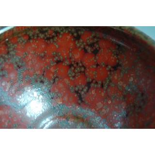 dch-1 茜華天目茶碗 抹茶茶碗 文部大臣奨励賞受賞作家 荒川明作 木箱付きの画像