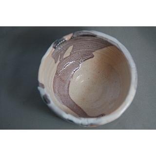 dch-38   薪窯 志野焼 抹茶茶碗 文部大臣奨励賞受賞作家 荒川明作 木箱付きの画像