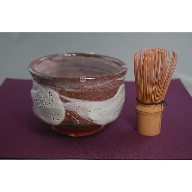 ech-11 志野焼 抹茶茶碗 文部大臣奨励賞受賞作家 荒川明作 木箱