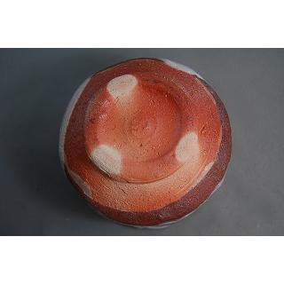 ech-11 志野焼 抹茶茶碗 文部大臣奨励賞受賞作家 荒川明作 木箱付きの画像
