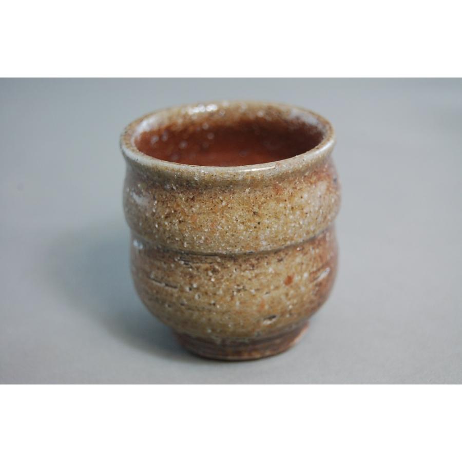 egu-40 焼締長ぐいのみ おちょこ 文部大臣奨励賞受賞作家 荒川明作 木箱付き