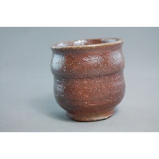egu-40 焼締長ぐいのみ おちょこ 文部大臣奨励賞受賞作家 荒川明作 木箱付きの画像