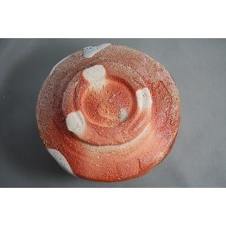 fch-5  志野焼 抹茶茶碗  薪窯   文部大臣奨励賞受賞作家 荒川明作 木箱付きの画像