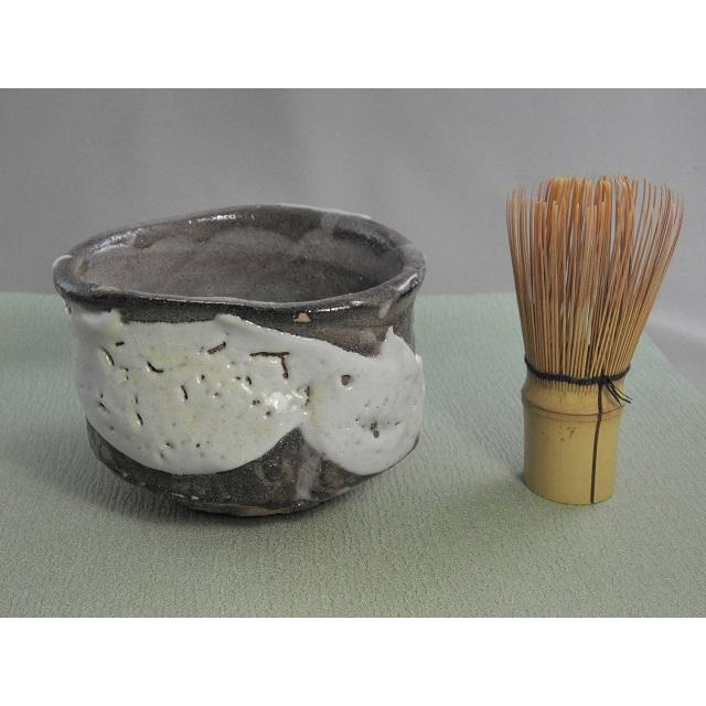 fch-8 焼締志野焼 抹茶茶碗 文部大臣奨励賞受賞作家 荒川明作 木箱付きの画像