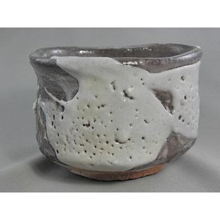 fch-8 焼締志野焼 抹茶茶碗 文部大臣奨励賞受賞作家 荒川明作 木箱付きの画像