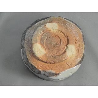 fch-8 焼締志野焼 抹茶茶碗 文部大臣奨励賞受賞作家 荒川明作 木箱付きの画像