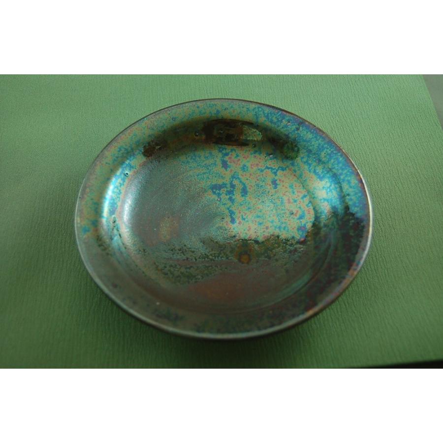 fsa-1    オーロラ天目菓子器 文部大臣奨励賞受賞作家 荒川明作 木箱付き