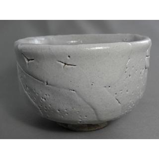 gch-5  志野焼 抹茶茶碗 薪窯 荒文部大臣奨励賞受賞作家 荒川明作 木箱付きの画像
