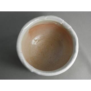 gch-5  志野焼 抹茶茶碗 薪窯 荒文部大臣奨励賞受賞作家 荒川明作 木箱付きの画像