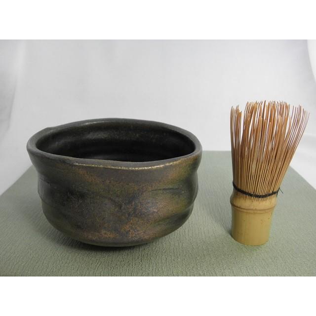 hch-14 焼締織部 抹茶茶碗 文部大臣奨励賞受賞作家 荒川明作 木箱付きの画像
