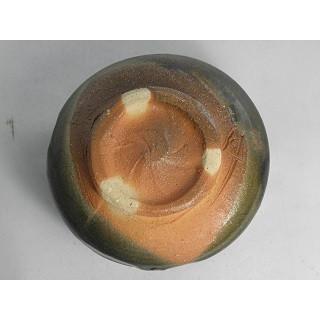 hch-14 焼締織部 抹茶茶碗 文部大臣奨励賞受賞作家 荒川明作 木箱付きの画像