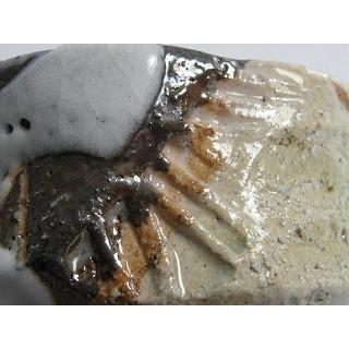 hgu-37 薪窯焼成 鳴海織部 ぐいのみ  おちょこ  文部大臣奨励賞受賞作家 荒川明作 木箱付きの画像