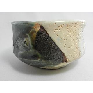 jch-17 鳴海織部 抹茶茶碗  文部大臣奨励賞受賞作家 荒川明作 木箱付きの画像