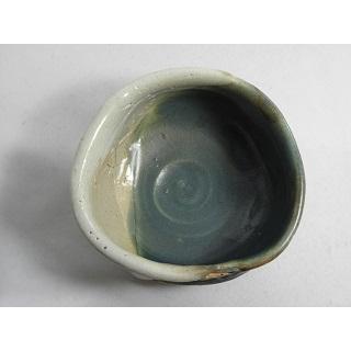 jch-17 鳴海織部 抹茶茶碗  文部大臣奨励賞受賞作家 荒川明作 木箱付きの画像