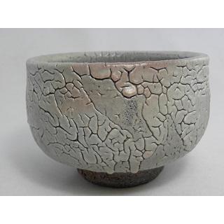 jch-22  薪窯焼成  唐津抹茶茶碗 文部大臣奨励賞受賞作家 荒川明作 木箱付きの画像